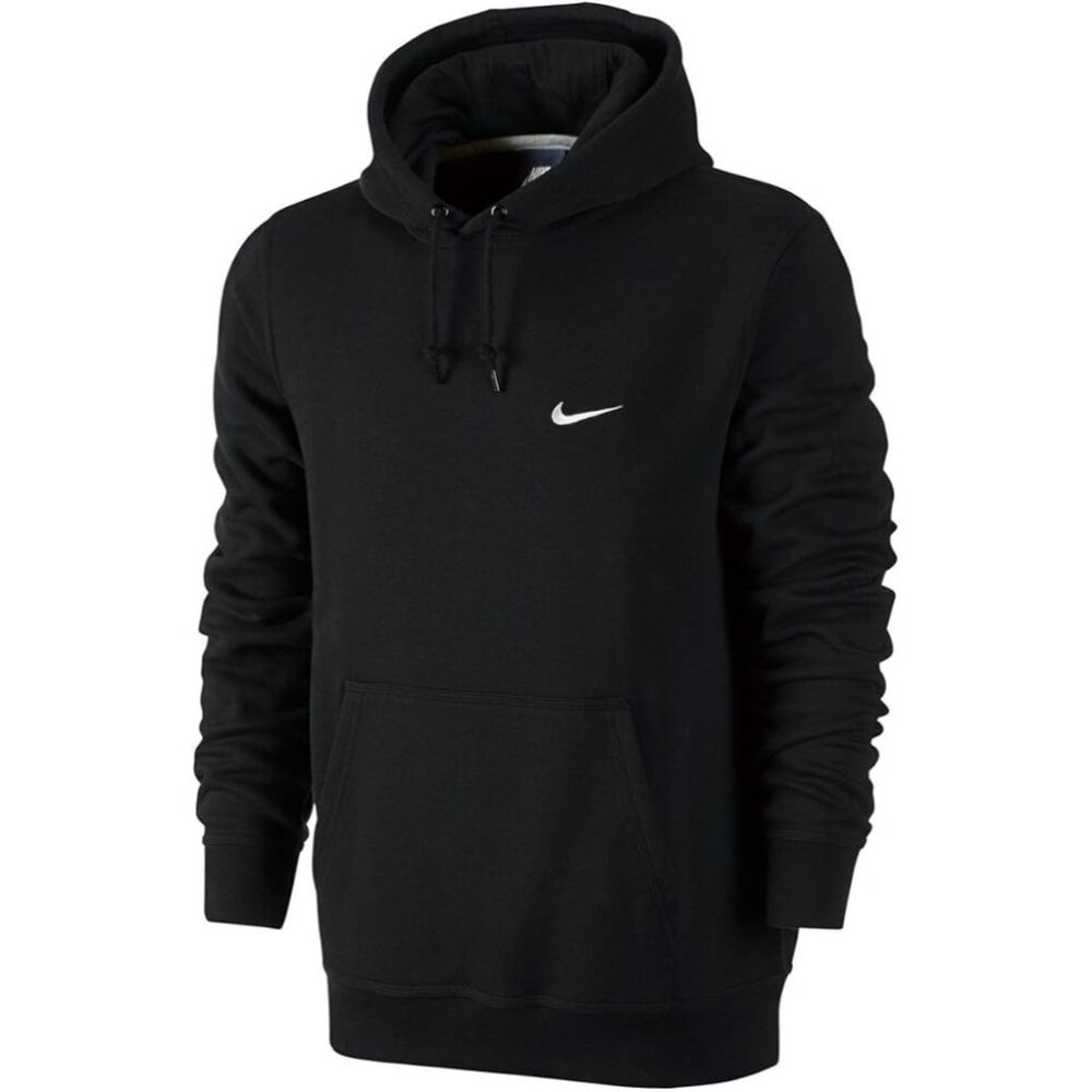 Nike Club Black Hoodie Swoosh Logo Men SIZE X-Large 611457-010